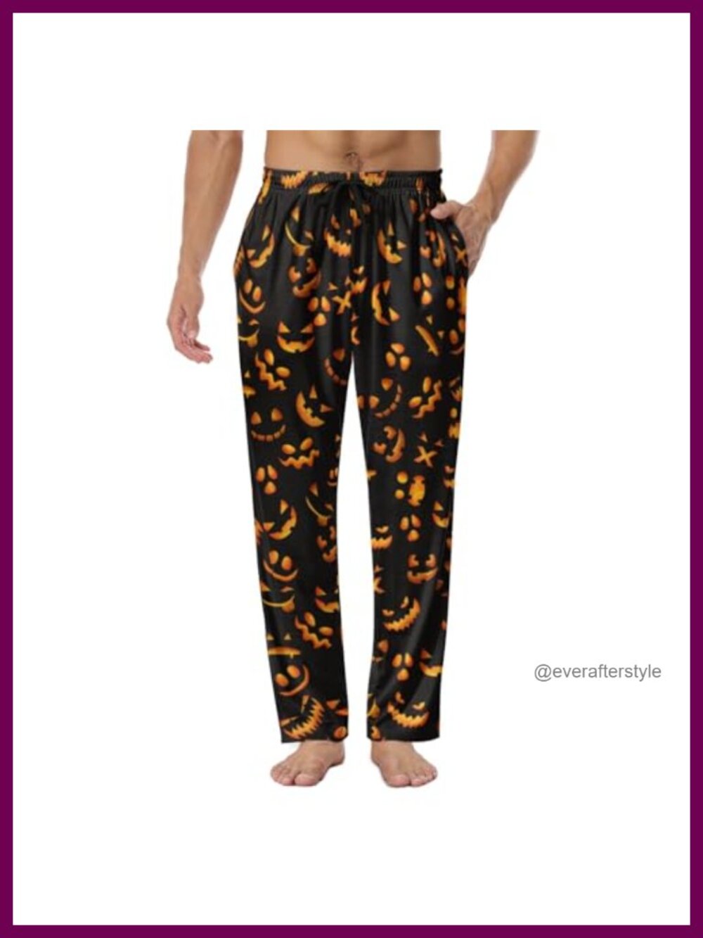 Men's Halloween Ghostface Pajama Lounge Sleep Bottoms Pocket Drawstring